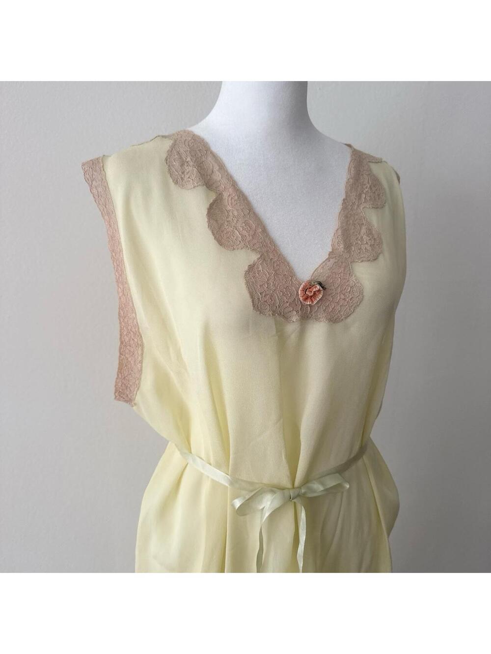1920s from pale lemon yellow nightdress